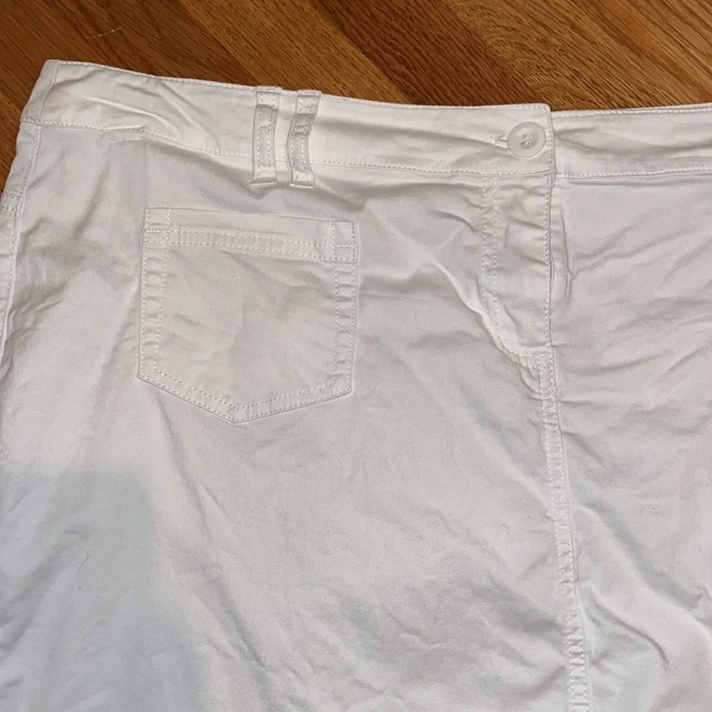 New York & Company mini skirt white denim with stretch size 16